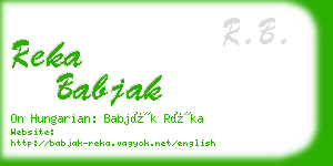 reka babjak business card